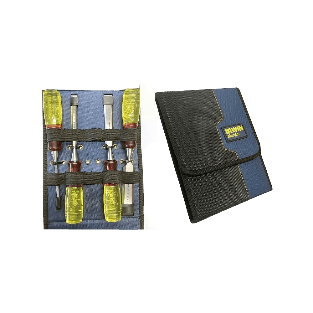 Irwin M373 Bevel Edge Chisel Splitproof Handle Set, 4 Piece