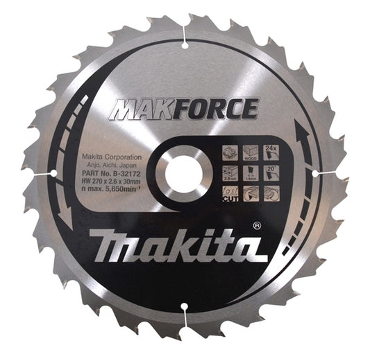 Makita B-32172 Circular Saw Blade Makforce T.C.T 270 x 30 mm 24 T