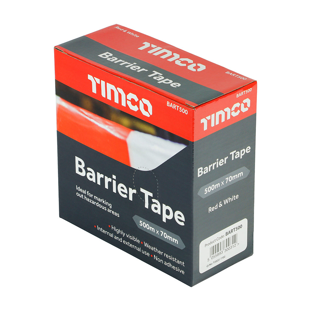 Barrier Tape - Red & White 500m x 70mm