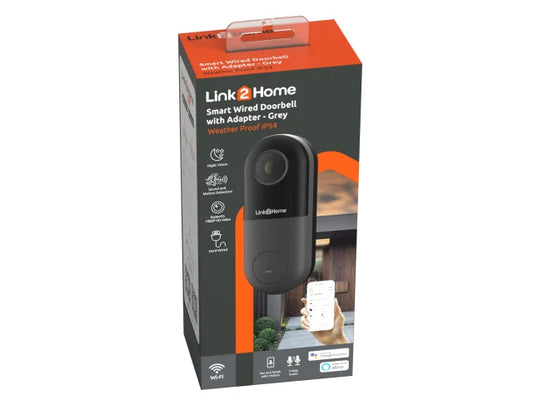 Link2Home LTHBELLW Weatherproof (IP54) Smart Wired Doorbell