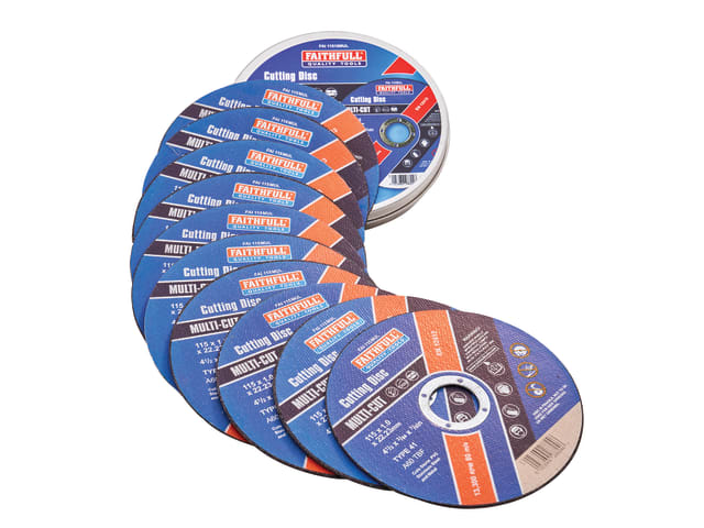 XMS24CUTOFF Faithfull 115mm (4.5in) Multi-Cut Discs (Tin of 10)