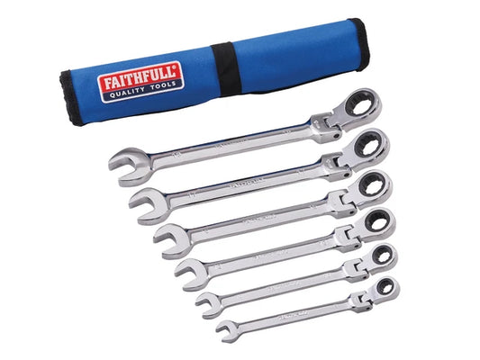 XMS24SPANNER Faithfull 6 Piece Ratchet Combination Spanner Set