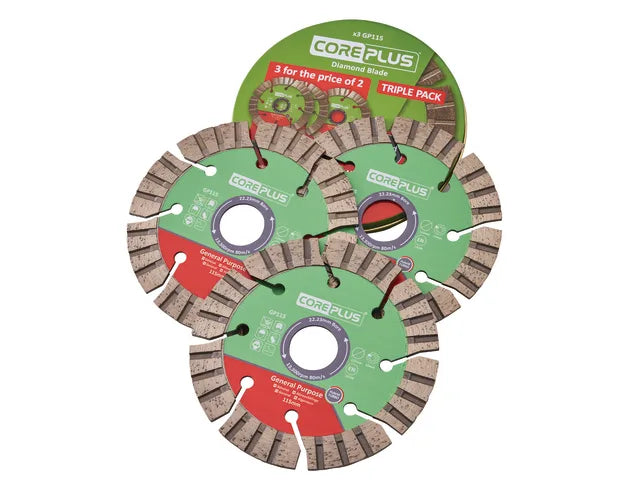 XMS24TURBO CorePlus Hybrid 115mm Turbo Diamond Blade Triple Pack