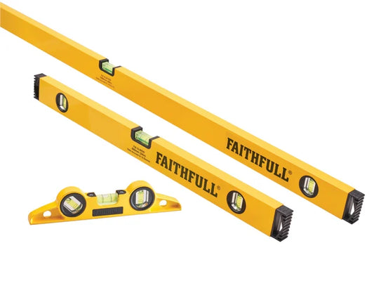 Faithfull 3 Piece Level Set (240mm, 600mm 1200mm) - CHECK STORE