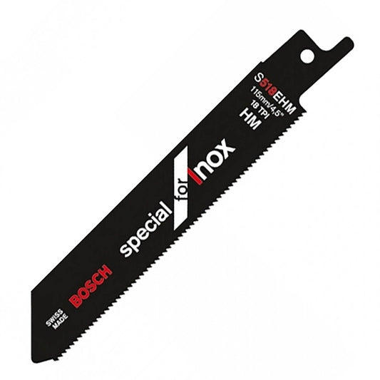 Bosch S518EHM Reciprocating Saw Blades Pack of 2 115mm Tungsten Carbide for INOX